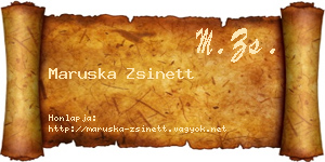Maruska Zsinett névjegykártya